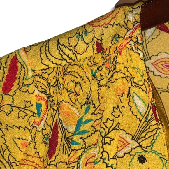 CHAUS New York Yellow Designer Blouse New Size M - Picture 6 of 12